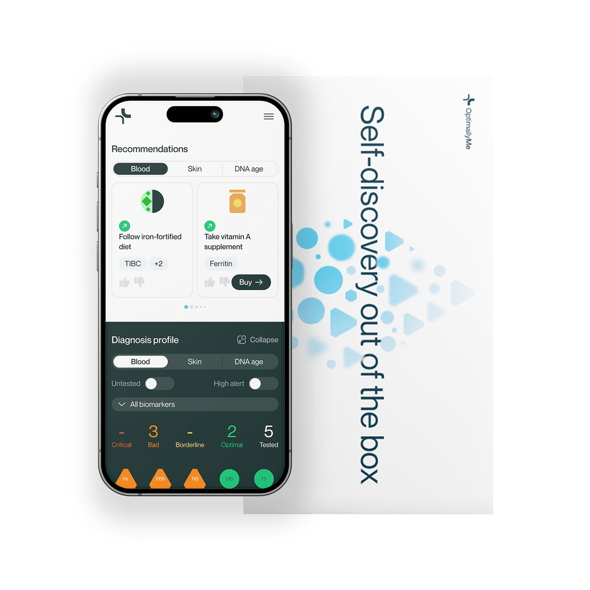 Iron Test &amp; Health Platform Test Kit OptimallyMe 